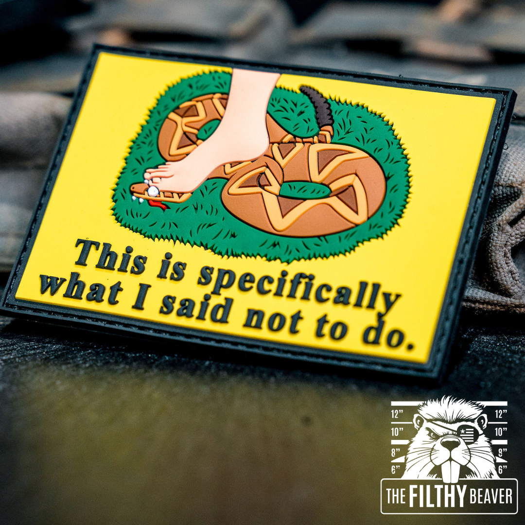 Don't Step On Snake Patch |  PVC Velcro Patch Made in the USA